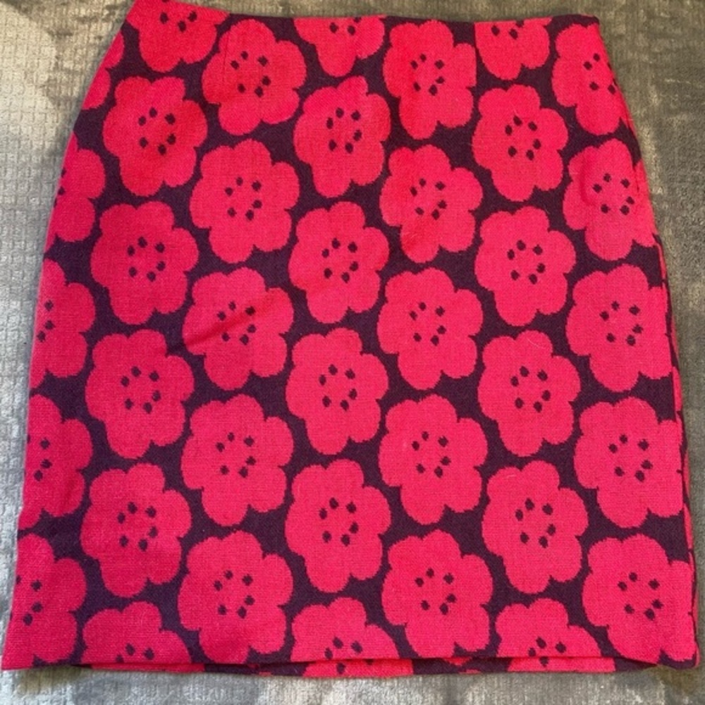 Boden floral skirt wool blend lined size 10 L